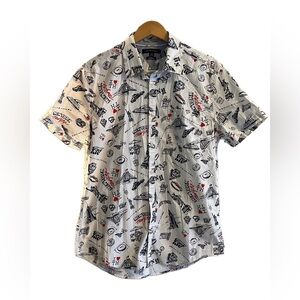men’s Tommy Hilfiger, New York themed short sleeve shirt size large